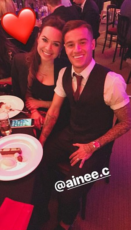 Gerrard bất ngờ hội ngộ cùng dàn sao của Liverpool - 7 Chàng tiền vệ hào hoa Coutinho đưa cả bà xã đi dự tiệc