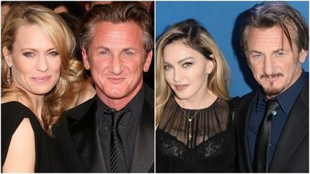 Khi các sao lớn cũng “thua sấp mặt” trong canh bạc hôn nhân - 7 Madonna và Robin Wright đều có điểm chung là từng yêu và kết hôn với nam tài tử Sean Penn. Sean Penn thường bị ngọn lửa ghen tuông thiêu đốt và từng nhiều lần động tay động chân với Madonna và cả bạn bè, đối tác của “nữ hoàng nhạc pop”. Còn với Robin Wright thì ngay trong thời kì hôn nhân, Sean Penn đã qua lại với hàng tá người đẹp khác như Jewel, Petra Nemcova, Elle Macpherson hay Jessica White.