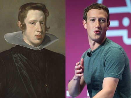 Mark Zuckerberg cũng gây sốt khi trông quá giống với vua Philip IV của Tây Ban Nha.