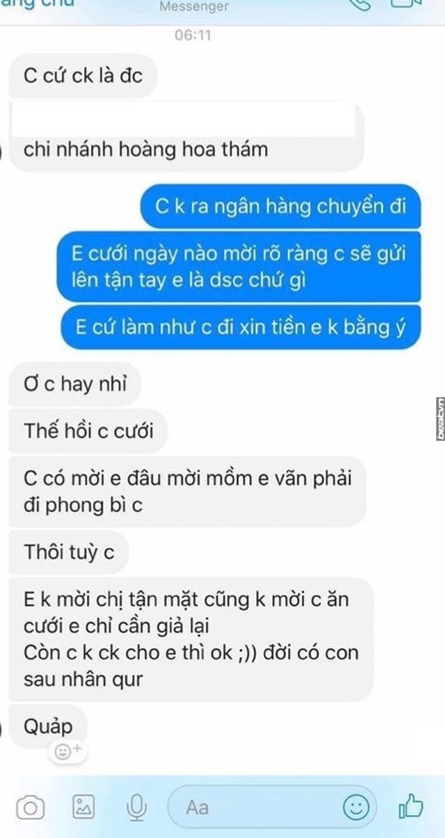 Nóng trên mạng: Khách không đi đám cưới, cô dâu nhắn tin đòi chuyển tiền mừng - 3