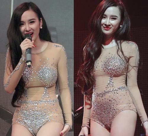 Sao nữ Việt bị “ném đá” vì trang phục kiểu “con nhà nghèo” - 10 Angela Phương Trinh táo bạo khi mặc bộ suit cổ xẻ sâu sexy táo bạo gần “lộ hàng” trước ống kính. Thậm chí, cô còn quên luôn cả mặc nội y.