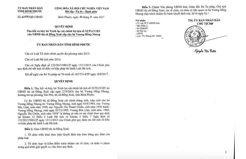 Huỷ quyết định cho con gái Phó Giám đốc sở "trẻ lại" 2 tuổi - 1