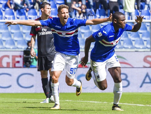 Dàn sao đắt giá của AC Milan tiếp tục ôm hận - 2 Sampdoria khiến AC Milan sụp đổ với 2 bàn thắng
