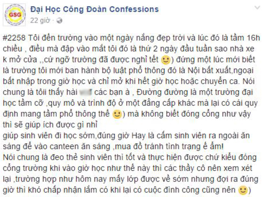 Trường ĐH Công đoàn lên tiếng về quy định "nội bất xuất, ngoại bất nhập" - 1
Ý kiến của sinh viên trường ĐH Công Đoàn