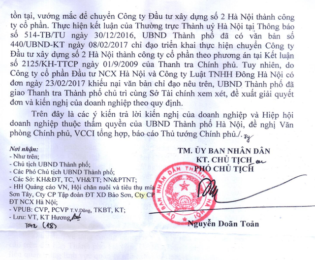 Thủ tướng Chính phủ chỉ đạo giải quyết dứt điểm vụ cổ phần hoá tai tiếng tại HACINCO - 4
TP Hà Nội báo cáo Chính phủ về vụ cổ phần hoá “vịt trời” tại HACINCO.