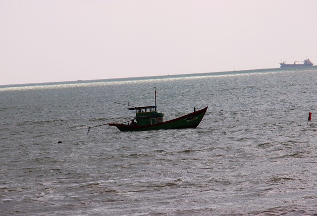 Vợ mất tích khi theo chồng ra khơi - 1 Khu vực biển Quy Nhơn (Bình Định), nơi bà Sen mất tích khi cùng chồng đi đánh bắt thủy sản
