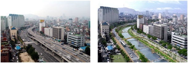 Suối nhân tạo giữa lòng thành phố - 3
Năm 2003, đường cao tốc Cheonggye lại bị phá bỏ để khôi phục suối Cheonggyecheon.