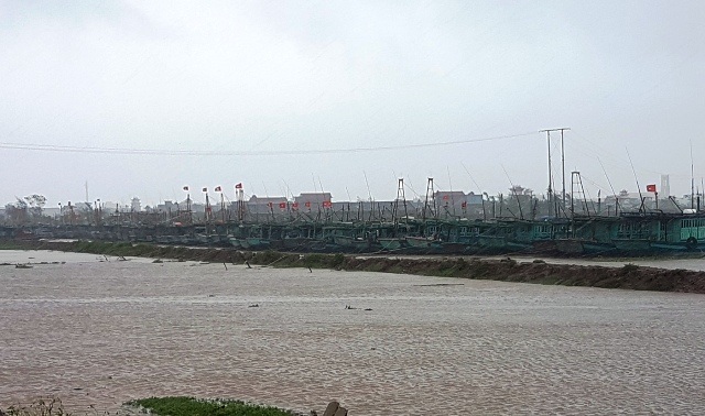 Công an giúp dân gặt lúa chạy bão - 17 Nam Định chuẩn bị hơn 43.500 m3 đá hộc, trên 2.700 rọ thép, hơn 527.300 bao nilon để gia cố đê, kè khi có yêu cầu. (Ảnh: Đức Văn)