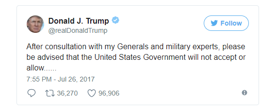 Lầu Năm Góc lo ông Trump sắp tuyên chiến với Triều Tiên vì dòng tweet lấp lửng - 1
Dòng tweet lấp lửng của Tổng thống Mỹ Donald Trump về một kế hoạch quân sự. (Ảnh: Twitter)