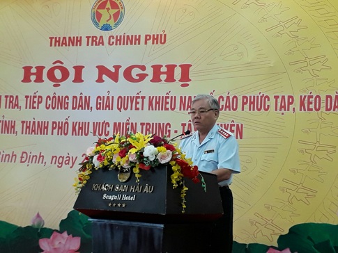 Xuất hiện nhiều vụ khiếu nại, tố cáo gay gắt, phức tạp - 1 Tổng Thanh tra Chính phủ Phan Văn Sáu phát biểu tại hội nghị (Ảnh: TTCP).