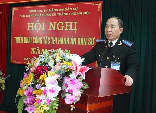 Thi hành án dân sự Hà Nội cần tự kiểm tra để phòng ngừa vi phạm - 1 Cục trưởng Cục Thi hành án dân sự Hà Nội - ông Lê Quang Tiến.