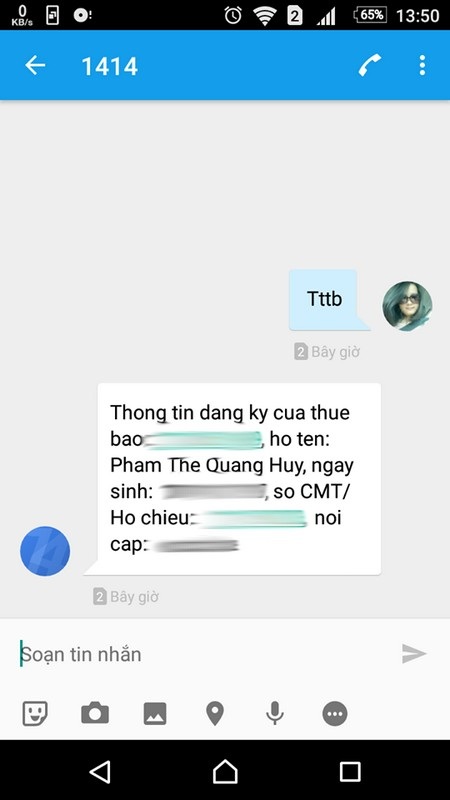 Mua SIM mới trong năm 2017 cần kiểm tra ngay thông tin để tránh bị thu hồi - 2 Tin nhắn nhà mạng trả lại khi người dùng nhắn tin để kiểm tra thông tin thuê bao