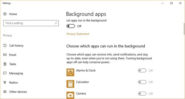 Chiêu tắt ứng dụng chạy ngầm giúp Windows 10 hoạt động mượt mà hơn - 4 Chiêu tắt ứng dụng chạy ngầm giúp Windows 10 hoạt động mượt mà hơn - 4