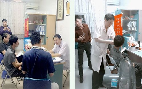 Xoa bóp, bấm huyệt để cai nghiện thuốc lá? - 1
Ths.BS Đào Hữu Minh đang tư vấn và dán nhĩ áp điều trị cho bệnh nhân