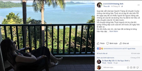 3 scandal ồn ào khi các nàng hậu Việt bị tố “giật chồng”, “thả thính” - 1 Nguyên văn dòng trạng thái tố Hoa hậu Thu Thủy.