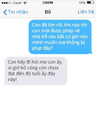 Chết cười với tin nhắn của các ông bố vui tính nhất quả đất - 4 Đầu hai thứ tóc như bố còn bị mẹ quản thúc đây này!