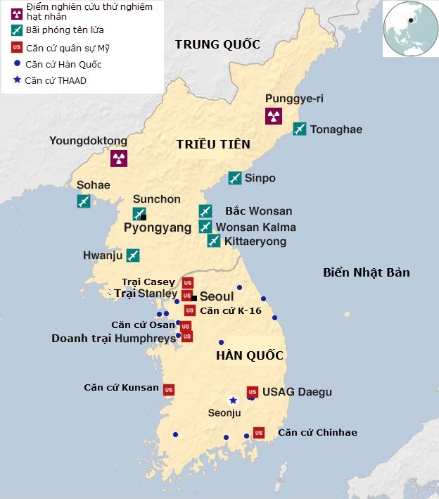 Hầm trú ẩn “phủ kín” Seoul giữa lúc căng thẳng với Triều Tiên - 3 Đồ họa các lực lượng quân sự trên bán đảo Triều Tiên (Đồ họa: BBC)