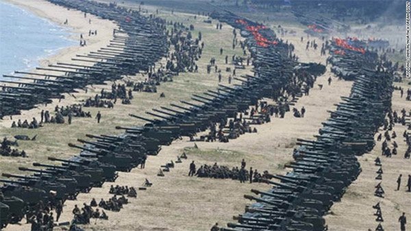 Ông Trump đang đẩy "chảo lửa" Triều Tiên đi quá xa - 1 Triều Tiên tập trận ngày 25/4. (Ảnh: KCNA)