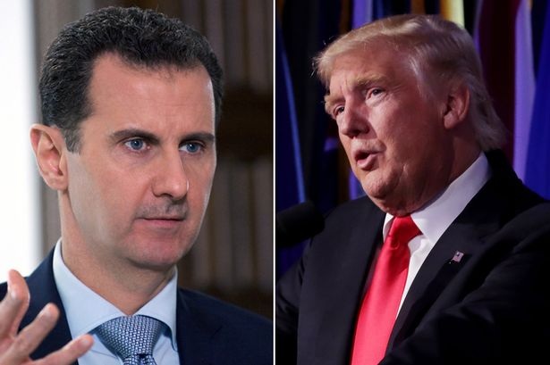 Tổng thống Syria Bashar al-Assad (trái) và người đồng cấp Mỹ Donald Trump (Ảnh: Viral)