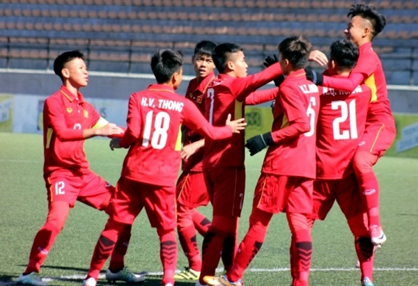 U16 Việt Nam đại thắng U16 Mông Cổ 9-0 - 1
Niềm vui chiến thắng của cầu thủ U16 Việt Nam