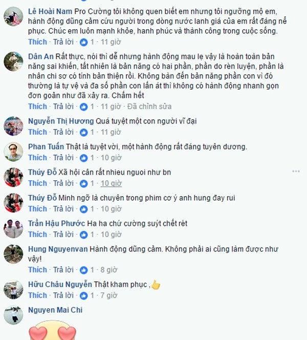 Người cứu sống một phụ nữ nhảy cầu: “Tôi hạnh phúc vì các con chị ấy còn mẹ!” - 4 Rất nhiều người bày tỏ ngưỡng mộ, khâm phục hành động dũng cảm cứu người của anh Cường.