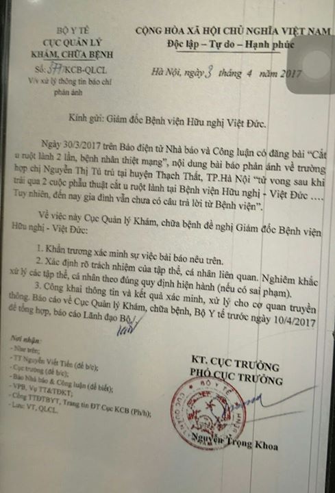 Xác minh vụ tử vong sau 2 lần mổ tại BV Việt Đức - 1 Bộ Y tế yêu cầu BV Việt Đức cần xác minh thông tin bệnh nhân tử vong sau hai lần phẫu thuật tại BV. Ảnh: Tú Anh.