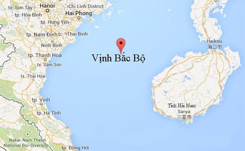 Việt Nam - Trung Quốc đàm phán về vùng biển ngoài cửa Vịnh Bắc Bộ - 1 Vịnh Bắc Bộ nằm giữa Việt Nam và Trung Quốc (Đồ họa: Google map)