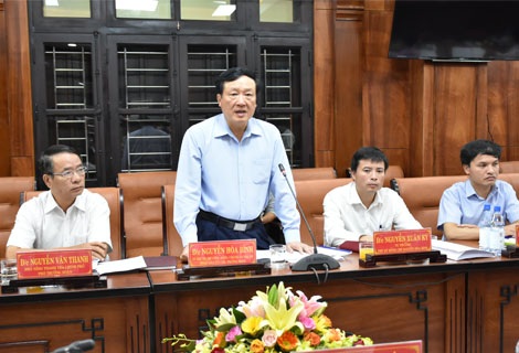 Xử lý dứt điểm 3 vụ án, 10 vụ việc liên quan đến tham nhũng, kinh tế tại TT-Huế - 1 Ông Nguyễn Hòa Bình, Bí thư Trung ương Đảng, Chánh án Tòa án Nhân dân tối cao, Trưởng Đoàn công tác số 5 của Ban Chỉ đạo Trung ương về phòng, chống tham nhũng làm việc với tỉnh Thừa Thiên Huế