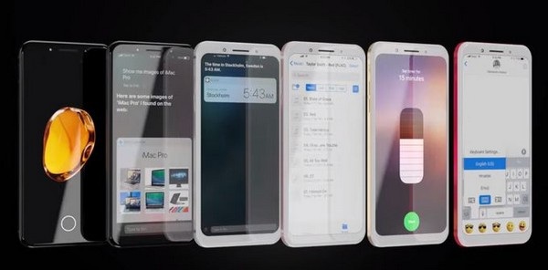 Ngắm thiết kế iPhone 8 tuyệt đẹp qua bản dựng siêu thực - 1 iPhone 8 theo ý tưởng của Obshansky đã được loại bỏ nút Home vật lý ở mặt trước