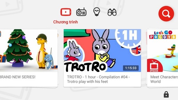 Công cụ lọc các nội dung “bẩn” khi trẻ em xem video trên Youtube - 1 Youtube Kids có giao diện đơn giản và thân thiện với trẻ em
