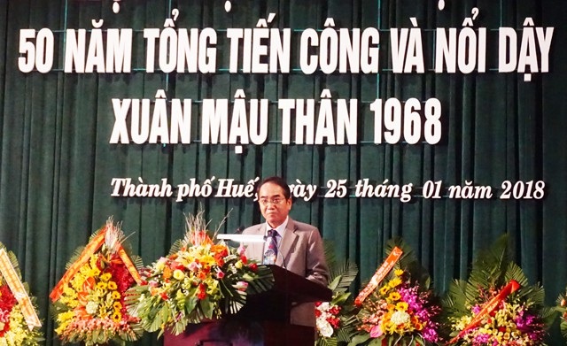 Mít tinh trọng thể kỉ niệm 50 năm tổng tiến công nổi dậy Xuân Mậu Thân - 4 Ông Bùi Thanh Hà, Phó Bí thư Thường trực Tỉnh ủy Thừa Thiên - Huế khẳng định ý nghĩa to lớn của cuộc tổng tiến công nổi dậy Xuân Mậu Thân 1968