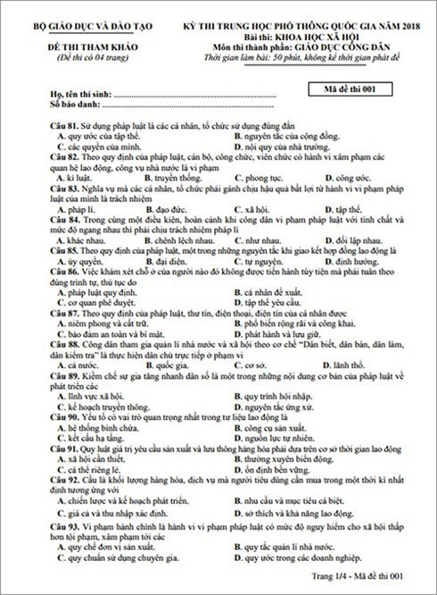 Thí sinh phải học như thế nào để đạt điểm thi cao môn GDCD? - 1 Thí sinh phải học như thế nào để đạt điểm thi cao môn GDCD? - 1
