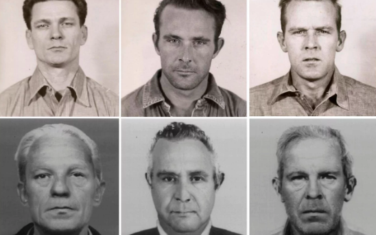 Ảnh chụp (từ trái qua phải) Frank Morris, Clarence và John Anglin khi bị bắt (hàng trên) và chân dung giả định của 3 phạm nhân vào năm 2012 (Ảnh: Reuters)