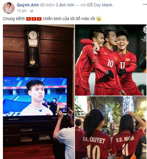Hé lộ bạn gái của Duy Mạnh - đội phó U23 Việt Nam cắm quốc kỳ trên tuyết trắng - 2 Bạn gái cổ vũ cho Duy Mạnh trong mùa giải U23 châu Á vừa qua.