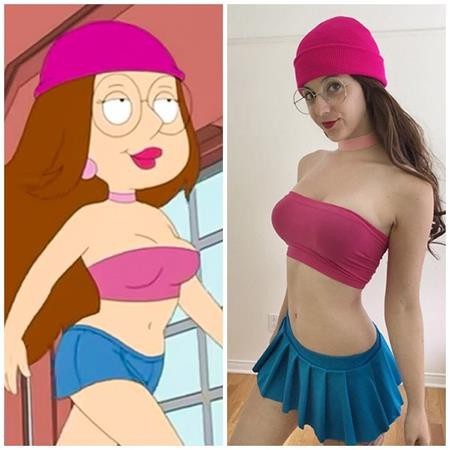 Khám phá phiên bản đời thực của các nhân vật hoạt hình - 9 Còn đây là khi cô nàng Meg sexy xuất thần