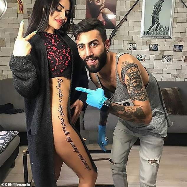 Nữ diễn viên khoe hình xăm bỗng trở thành trò cười - 1 Nữ diễn viên người Azerbaijan - Naz Mila