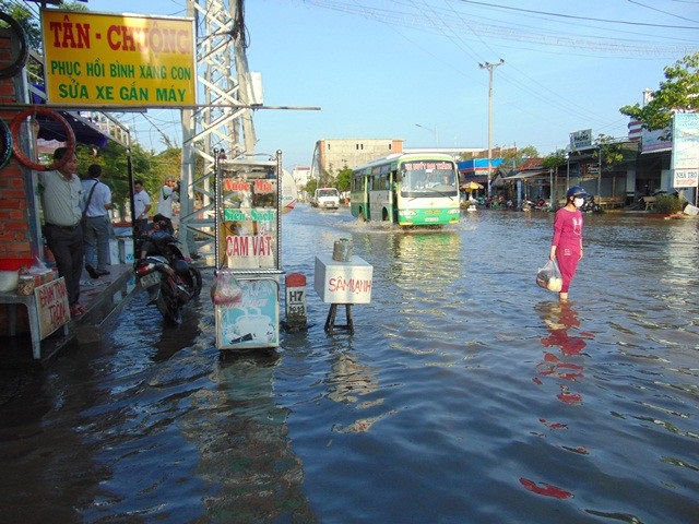Cuộc sống đảo lộn vì triều cường - 8 Việc buôn bán của người dân bị ảnh hưởng.