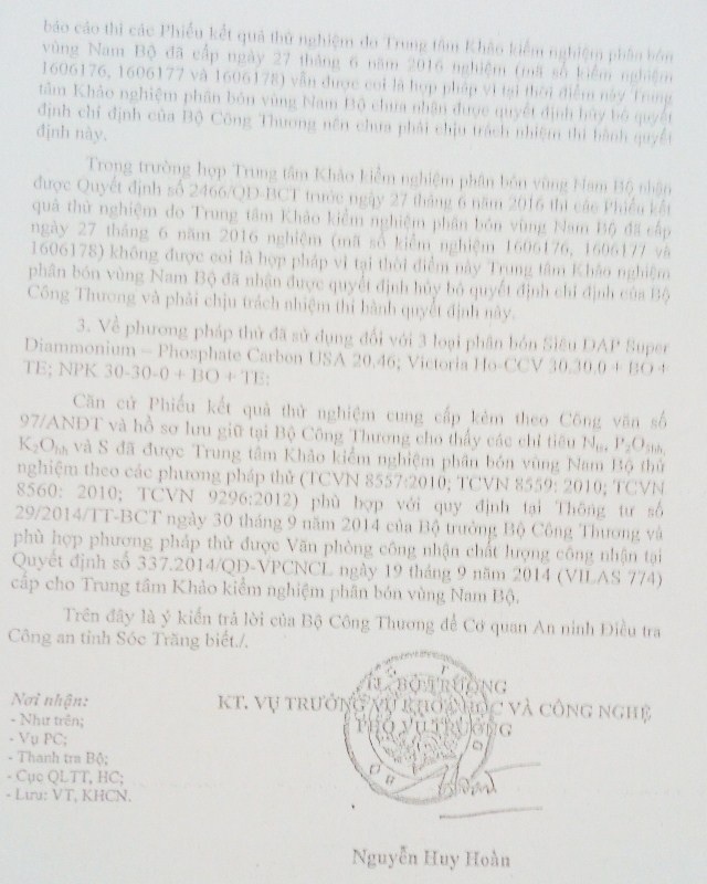 Nghi án cán bộ QLTT “giải cứu” phân bón giả: Công văn của Bộ Công thương có thuyết phục? - Ảnh 3. Nghi án cán bộ QLTT “giải cứu” phân bón giả: Công văn của Bộ Công thương có thuyết phục? - Ảnh 3.
