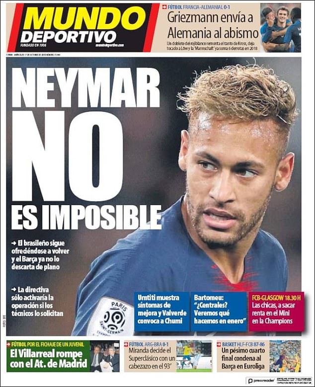 Hối hận, Neymar ngỏ ý trở lại Barcelona - 1
Neymar ngỏ ý muốn trở về Barcelona