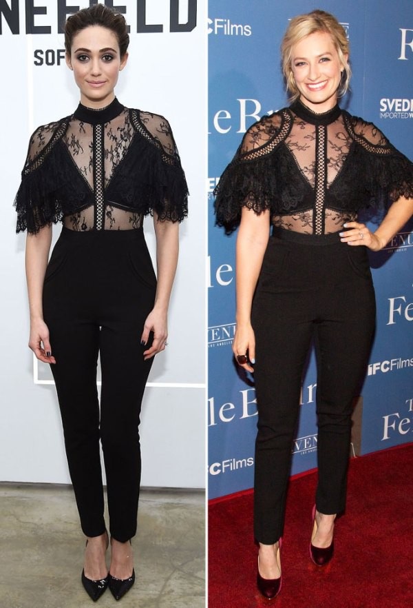 Khi sao "đụng hàng" - 10
Emmy Rossum và Beth Behrs với 2 bộ đồ đen sành điệu