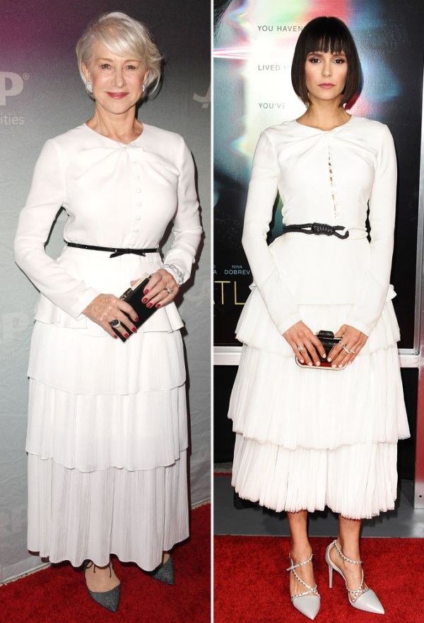 Khi sao "đụng hàng" - 11
Helen Mirren và Nina Dobrev trẻ trung với váy trắng Prabal Gurung