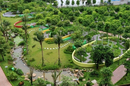 Hồng Hà Eco City cất nóc tòa Rosa, ưu đãi khủng lên tới 500 triệu đồng - 3 Công viên 6 giác quan – một trong những hạng mục tiện ích đã được CĐT hoàn thành.