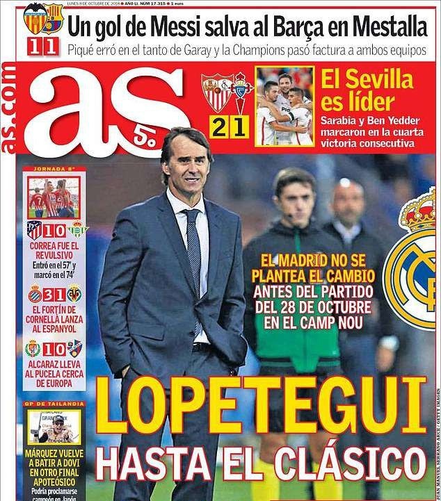 Mourinho là ứng viên hàng đầu thay thế Lopetegui tại Real Madrid - 1
Tương lai của HLV Lopetegui ở Real Madrid đang bị đe dọa nghiêm trọng theo tờ AS
