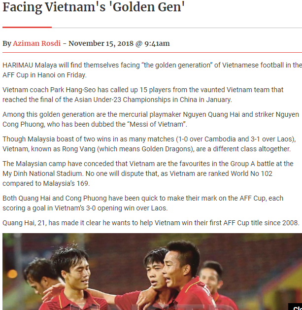 Báo Malaysia cho rằng Việt Nam sở hữu thế hệ vàng - 1
Tờ New Straits Times đề cao sức mạnh của Việt Nam