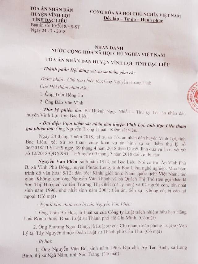 Vụ "đi đòi nợ, bị truy tố cướp tài sản": Hai cấp toà tỉnh Bạc Liêu tuyên án đã khách quan? - 3 Vụ "đi đòi nợ, bị truy tố cướp tài sản": Hai cấp toà tỉnh Bạc Liêu tuyên án đã khách quan? - 3