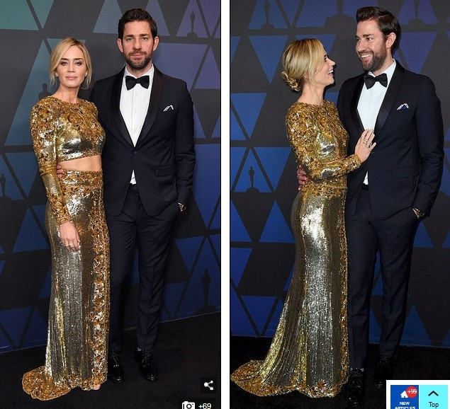 Dàn sao đình đám khoe dáng gợi cảm - 20
John Krasinski rạng rỡ bên vợ đẹp