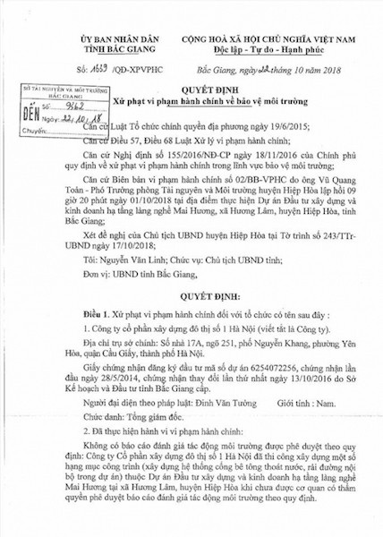 Chủ tịch tỉnh Bắc Giang thẳng tay xử nghiêm một doanh nghiệp làm ăn bát nháo - Ảnh 1. Chủ tịch tỉnh Bắc Giang thẳng tay xử nghiêm một doanh nghiệp làm ăn bát nháo - Ảnh 1.