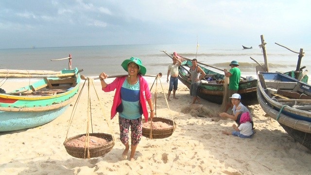 Trúng đậm "lộc biển", ngư dân kiếm tiền triệu mỗi ngày - 2 Thời gian gần đây, ngư dân Quảng Bình trúng đậm ruốc biển.