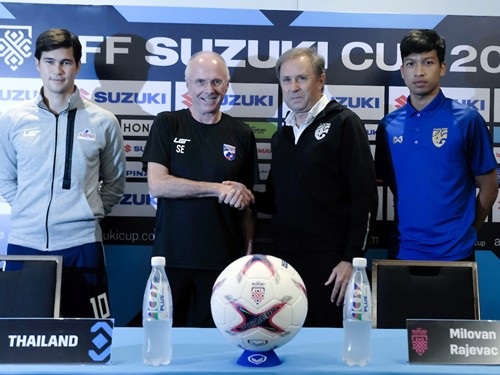 HLV Eriksson tự tin hạ gục Thái Lan ở sinh tử chiến - 1
Hai HLV giàu kinh nghiệm Sven-Goran Eriksson và Milovan Rajevac sẽ đối đầu vào tối nay