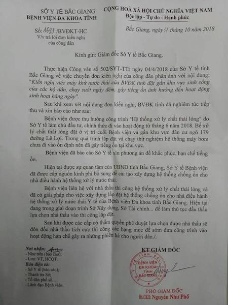 Hệ thống xử lý chất thải của Bệnh viện đa khoa tỉnh Bắc Giang “tra tấn” người dân đến bao giờ? - 4
Trong khi cuộc sống của hàng chục người dân, trong đó có nhiều người cao tuổi và em nhỏ bị hành hạ như vậy thì Bệnh viện đa khoa tỉnh Bắc Giang “bình chân như vại”.